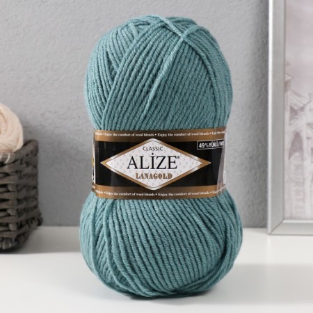 Yarn "Lanagold" 51% acrylic, 49% wool 240m/100g (386 azure)