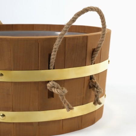 Gang 10 liters with a plastic insert, rope handles, brass hoop of thermo linden-7