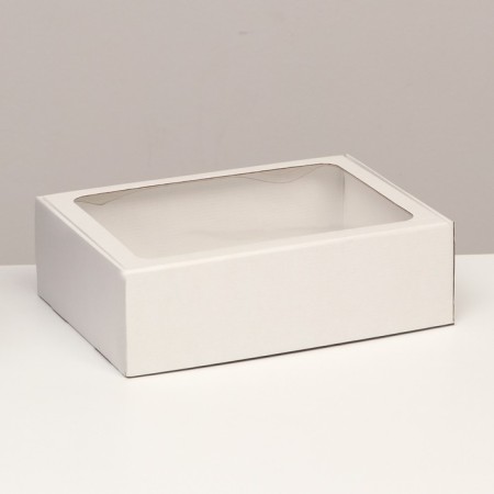 Self -charged box with a window, white, 31 x 22 x 9.5 cm set 5 pcs