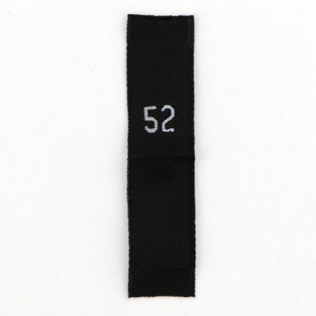 Textile strip “52”, 4.6 x 1.1 cm, black color-3