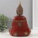 Polystone souvenir "Buddha in red robe - prayer" 17x9.5x25 cm