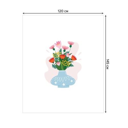 Tables on the table "Flowers in a vase", rectangular, oxford, size 120x145 cm-1