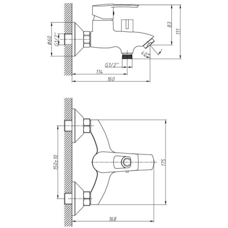 ESKO Leon LN 54 bath mixer, with a short pound, without accessories, color chromium-1