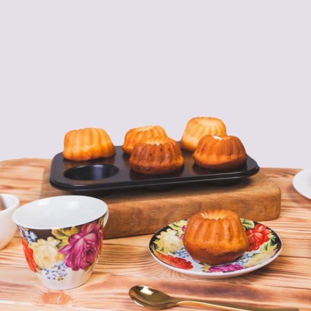 Baking uniform "Jacqueline", 26 × 17 × 3 cm, 6 cells, anti -stick coating, black color-5