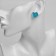 Earrings plastic "Caramel" heart confetti, blue color