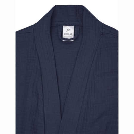 Essential robe, multilayer muslin, size m, dark blue color-7