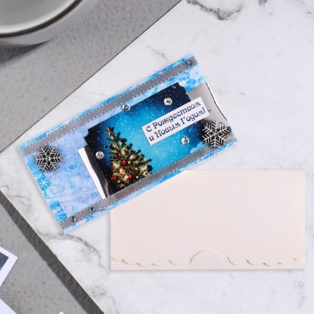 Handmade envelope "Happy Merry Christmas and New Year! - 3"