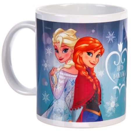 Sublimation mug, 350 ml "Believe in a fairy tale!", Cold heart mix