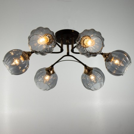 Svetogor chandelier "Light" 6x60W E27 Black 64x64x21cm