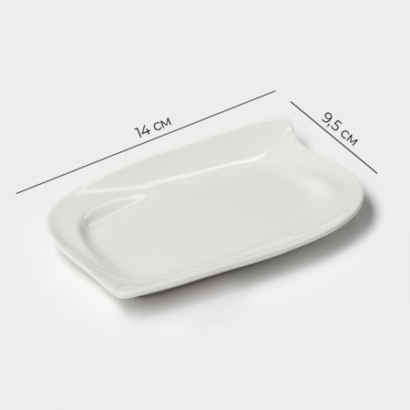 Porcelain dish Magistro "Libretto", 14 × 9.5 cm, white color-1