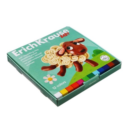 Plasticine is soft 12 colors, 240 g, Erichkrause "Baby", with a stack, on a vegetable basis, with aloe vera, euro suspension-4