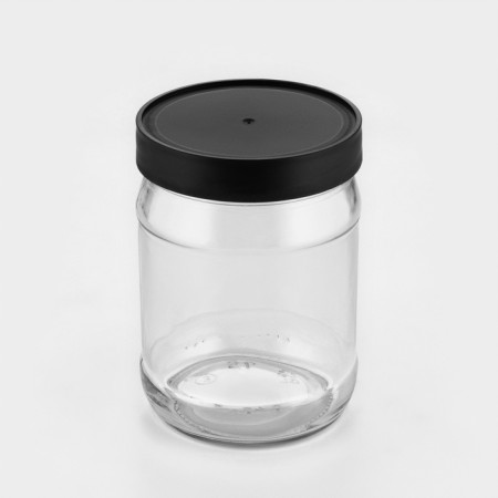 A set of glass cans with a black polymer lid, TO-82 mm, 450 ml, 6 pcs.-3