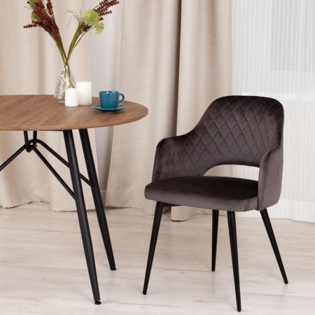 Valkyria Mod chair. 711 fabric/metal, 55x55x80cm, dark gray 14/black-6