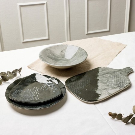 Ceramic “Stone” ceramic dish, 29.7x17.5 cm, gray color-8