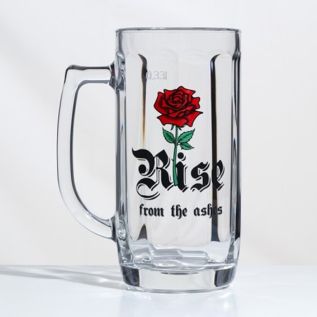 Glass mug for beer "Hamburg. RAZ Frome ASHES, 330 ml, MIX drawing