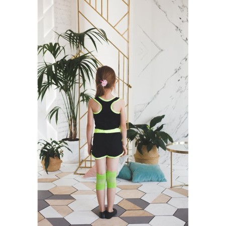 T-shirt for gymnastics and dancing Grace Dance, p. 44, black color/lime-4