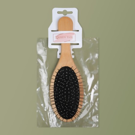 Massage comb, 22 × 7 cm, beige color/black-3