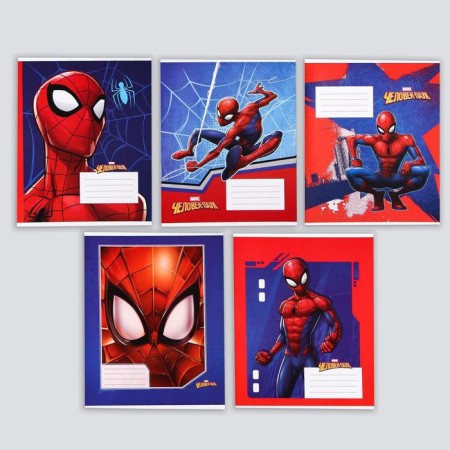 Notebook in a ruler of 12 sheets, 5 types of mix, cover coated cardboard, spider-man-2
