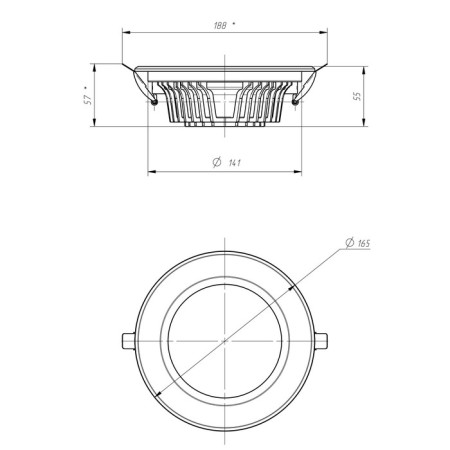Daunlate lamp LED era SDL-1, 167x167x55 mm, IP40, 20W, 2100LM, 3000K, white-3