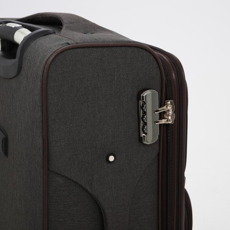 Small 24 suitcase "on lightning, code castle, with extension, brown color-4