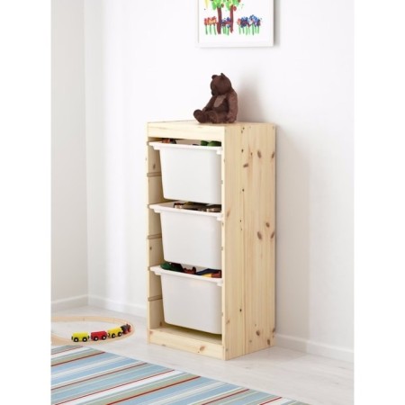 Trofast-1 rack, with containers, vertical, pine array-10