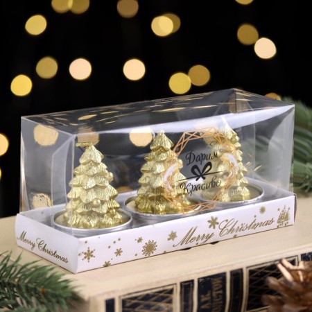 Set of New Year's candles "Golden Christmas tree", 4 × 6 cm,-1