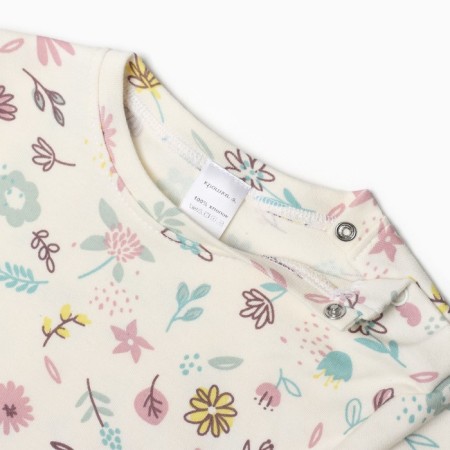T -shirt with DL. sleeve crumb I Flower, height 74-80 cm, beige-1