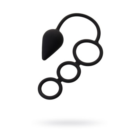 Anal plug with the erection ring Erotist, silicone, black color