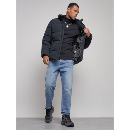 Male Winter jacket, size 48, dark blue color-12