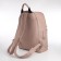 The backpack of the city Textura from eco -leather on lightning, external pocket, beige color