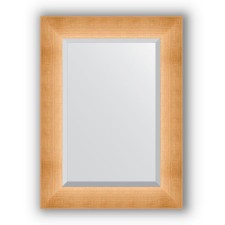 Mirror with fatset in a baguette frame - poisoned gold 87 mm, 56 x 76 cm, evoForm