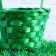 Wicker basket, bamboo, green, medium