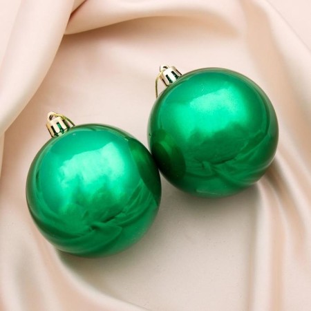 Set of balls plastic D-8 cm, 2 pcs "gloss" green