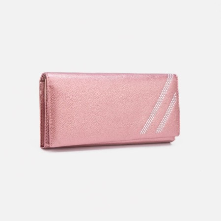 Women's wallet on magnets, pink color