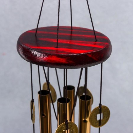 Wind Music Metal "Coin" 4 tubes 5 bells 60x8.3 cm-3