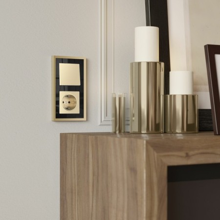 Frame W0022852, 2 Baguette sockets, black brass-1