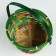 Wicker basket, d18 x 11 x 24 cm, green, bamboo