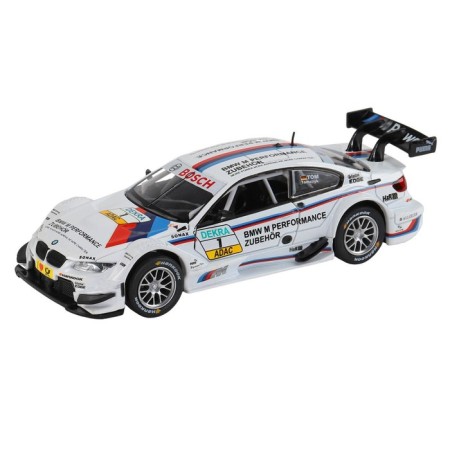 Metal machine BMW M3 DTM 1:32, inertia, light and sound effects, doors open, white color-2
