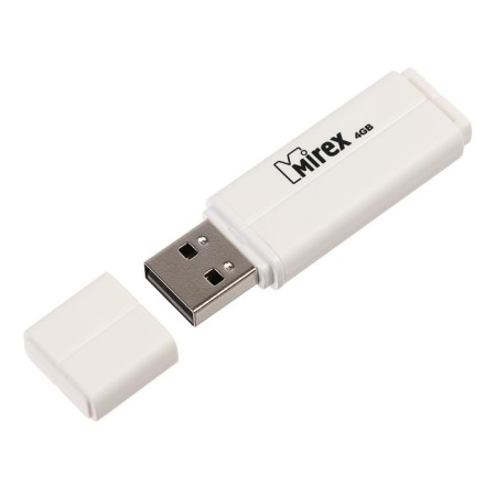 Flash drive Mirex Line White, 4 GB, USB2.0, th Up 25 MB/s, PBU up to 15 Mb/s, white