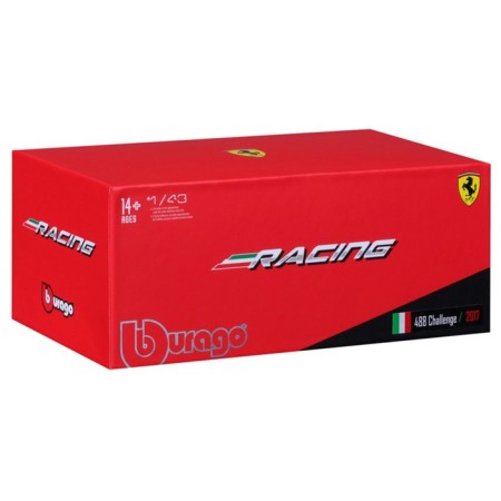 Racing machine BBURAGO Ferrari 488 Challenge 2017, Die-Cast, 1:43, yellow color-12