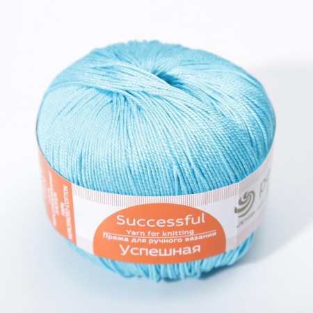 Yarn "Successful" 100%Merserized cotton 220m/50g (223-sv. Biryuza)-2