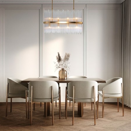 Suspended Bogate’s Allure 486/8, E14, 8x60W, 800x170 mm, brass color-4