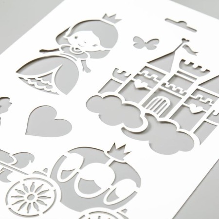 Stencil plastic "Castle, Princess" 16x22 cm-1