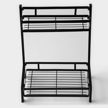 Kitchen shelf 2-tier shade, 33.5 × 20.5 × 39 cm, black color