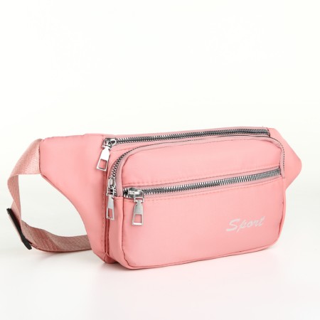 Lightning waist bag, 2 outer pockets, pink color