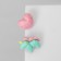 Earrings plastic "Abstraction" unicorn and heart, color