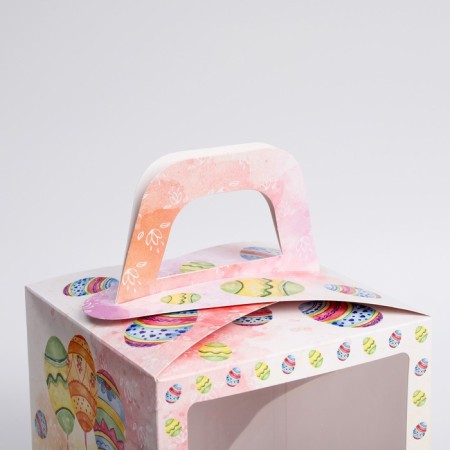 Easter box "Easter basket with a rabbit", 15 x 15 x 18 cm-2