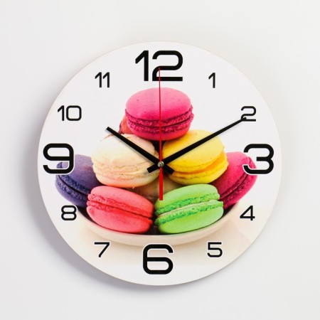 Watch wall-mounted kitchen "macaroons", silent, d-24 cm
