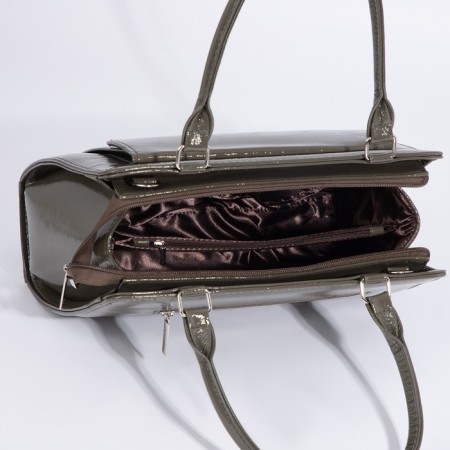 Women's bag El Masta with a zipper, 2 outer pockets, a long belt, khaki color-6