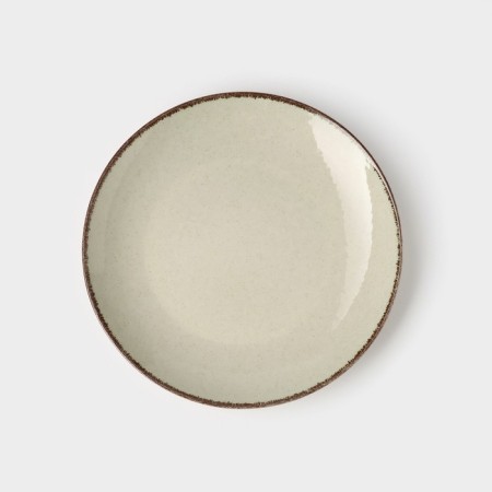 Pearl plate, d = 25 cm, mint color, porcelain